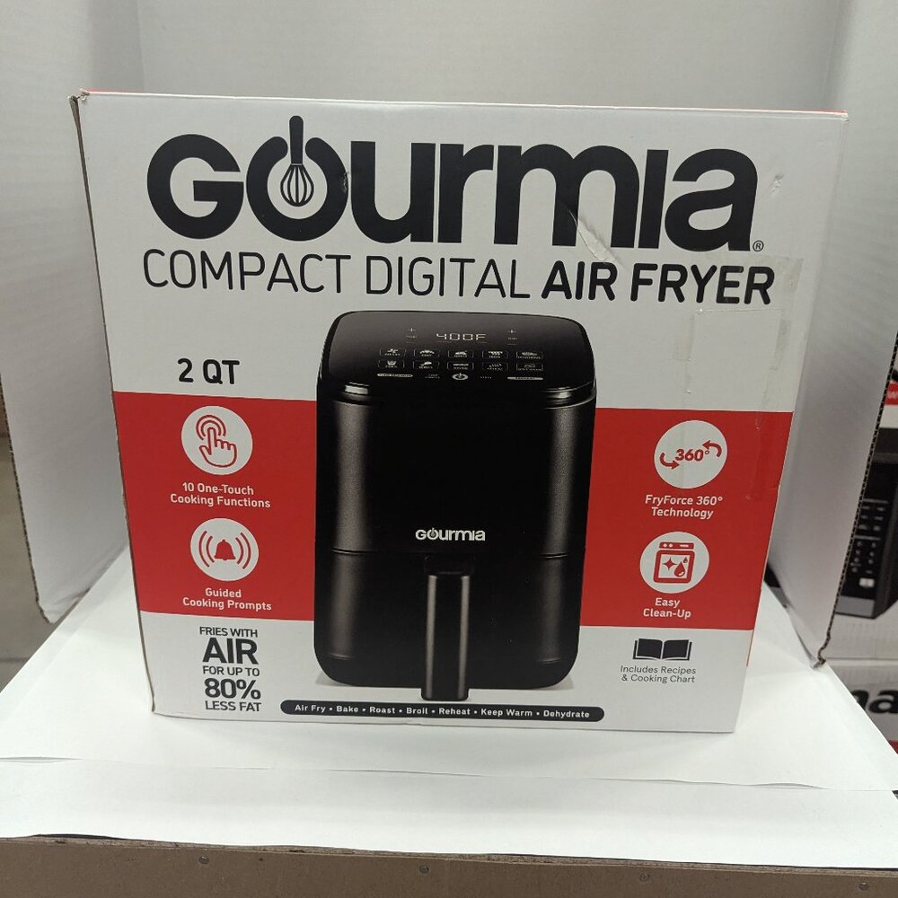 Gourmia 2qt Digital Air Fryer With 10 Presets & Guided Cooking